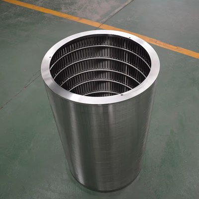เครื่องบดขนม ภายนอกแกนภายใน SS304 เหล็กไร้สแตนเลส Flanges 80 Mesh Wedge Wire Basket