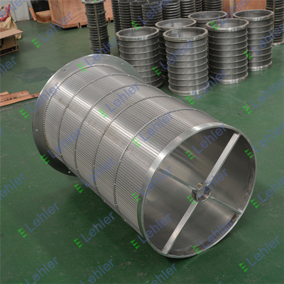 เครื่องบดขนม ภายนอกแกนภายใน SS304 เหล็กไร้สแตนเลส Flanges 80 Mesh Wedge Wire Basket